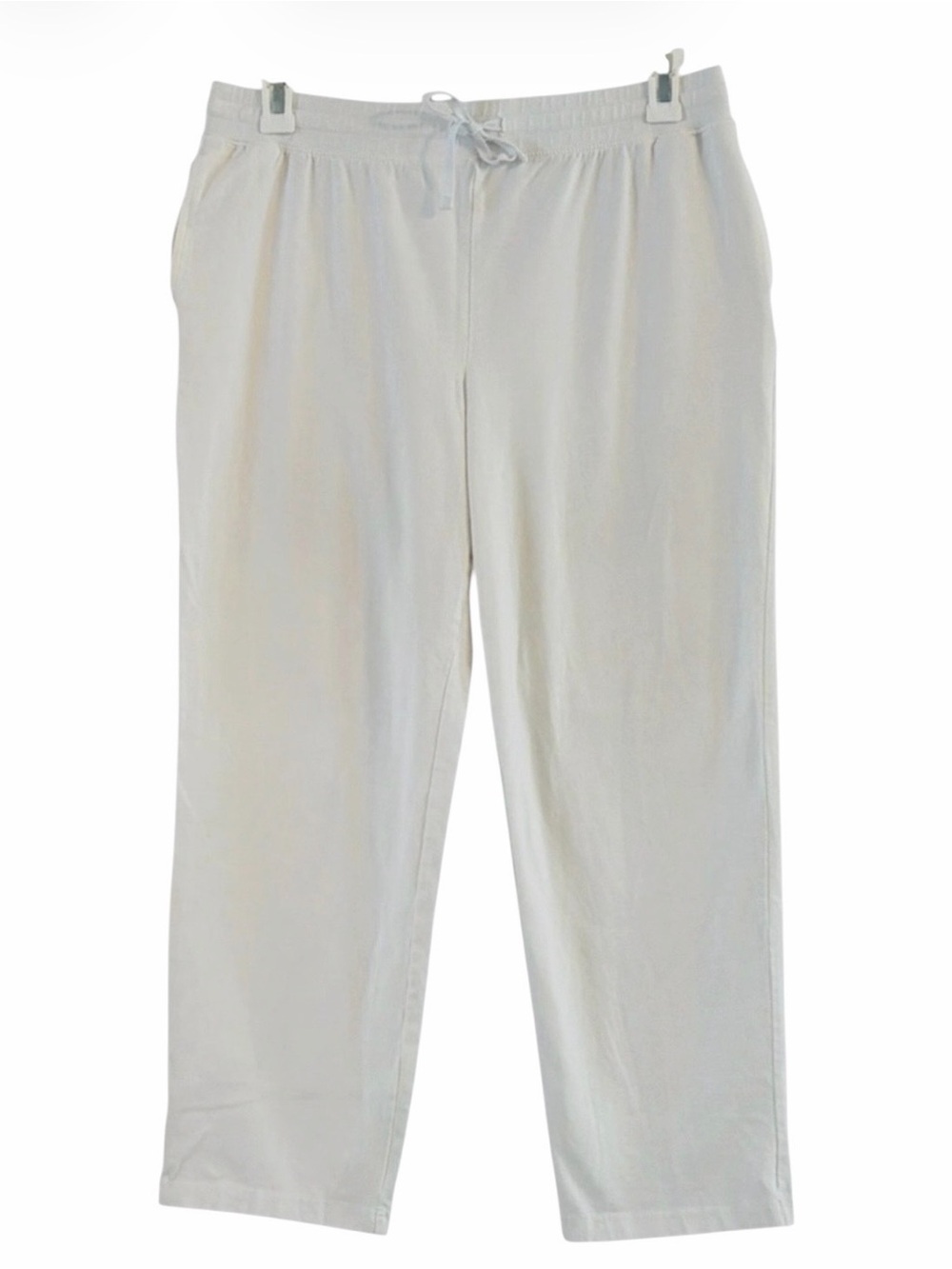 Karen Scott Sport White Pull On Drawstring Pants Size Petite XL